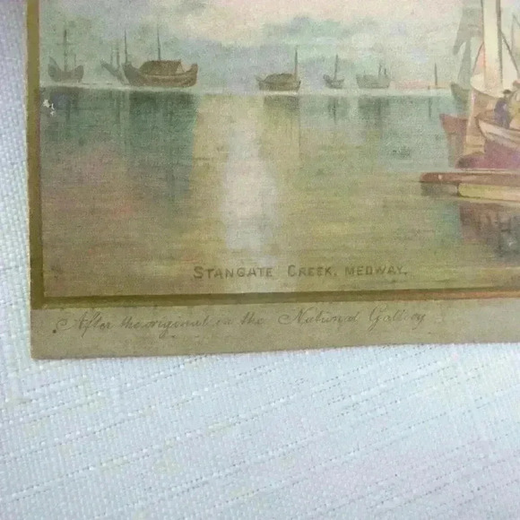 Ship Art Print Joseph Mallord William Turner Stangate Creek River Medway Antique - Picture 8 of 12
